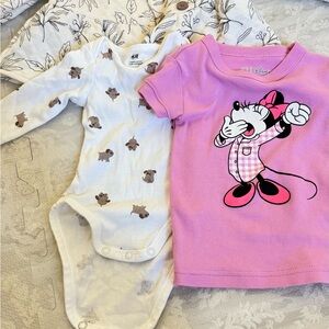 Disney Pink Minnie Mouse Baby Bodysuit